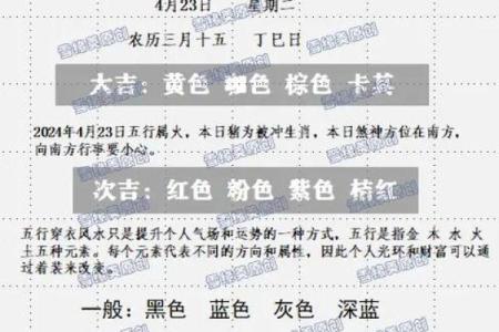 每日五行穿衣指南2025年4月27日